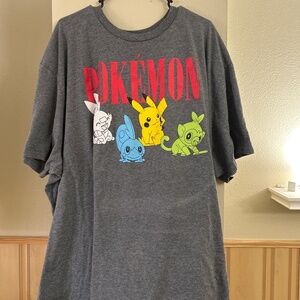 5XL Gray- Pokémon Graphic Tee- Never Worn